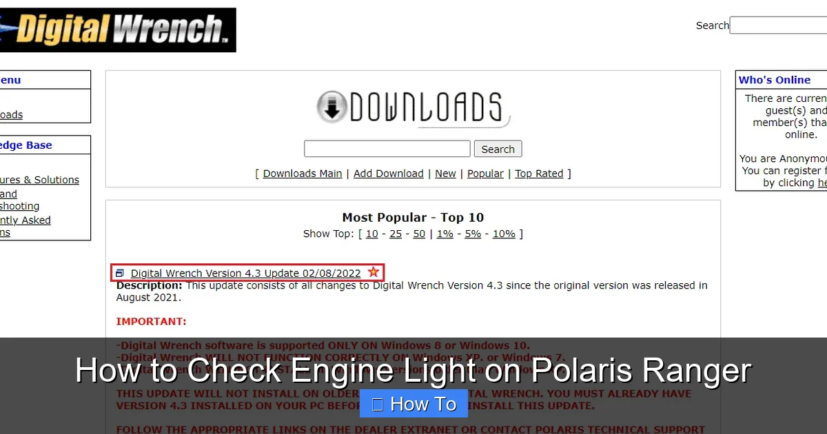How to Check Engine Light on Polaris Ranger