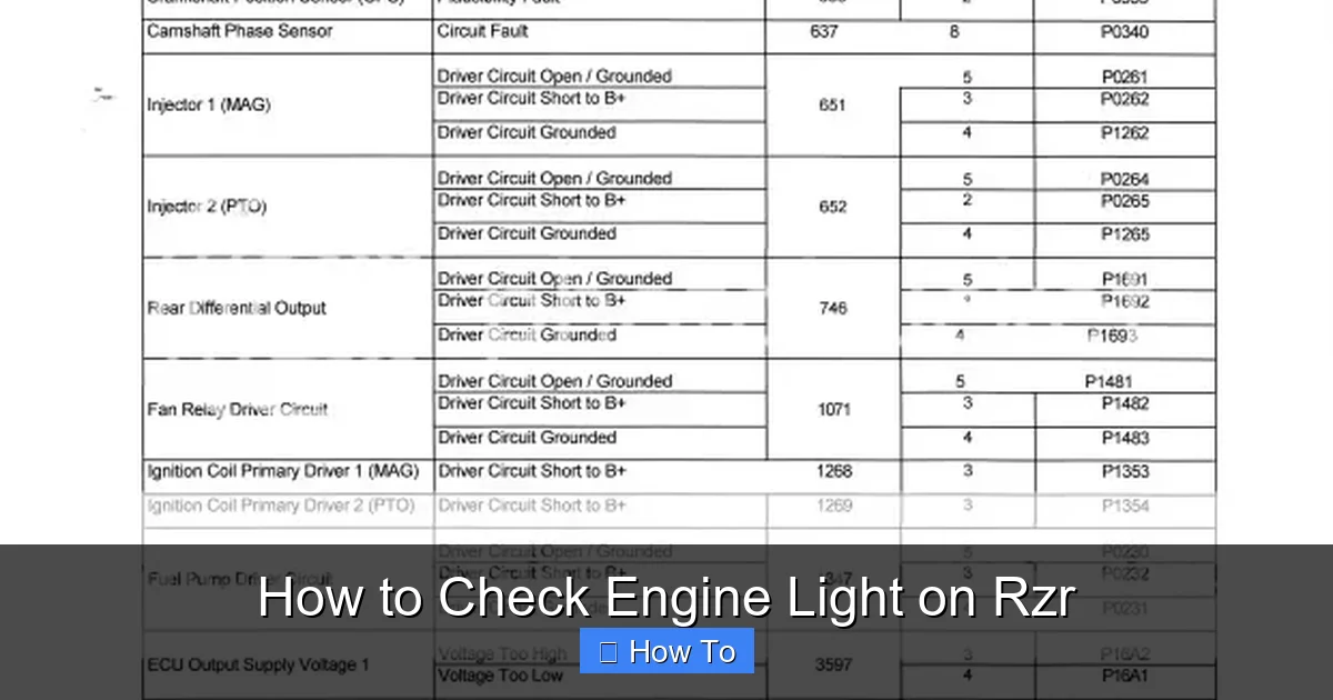 How to Check Engine Light on Rzr