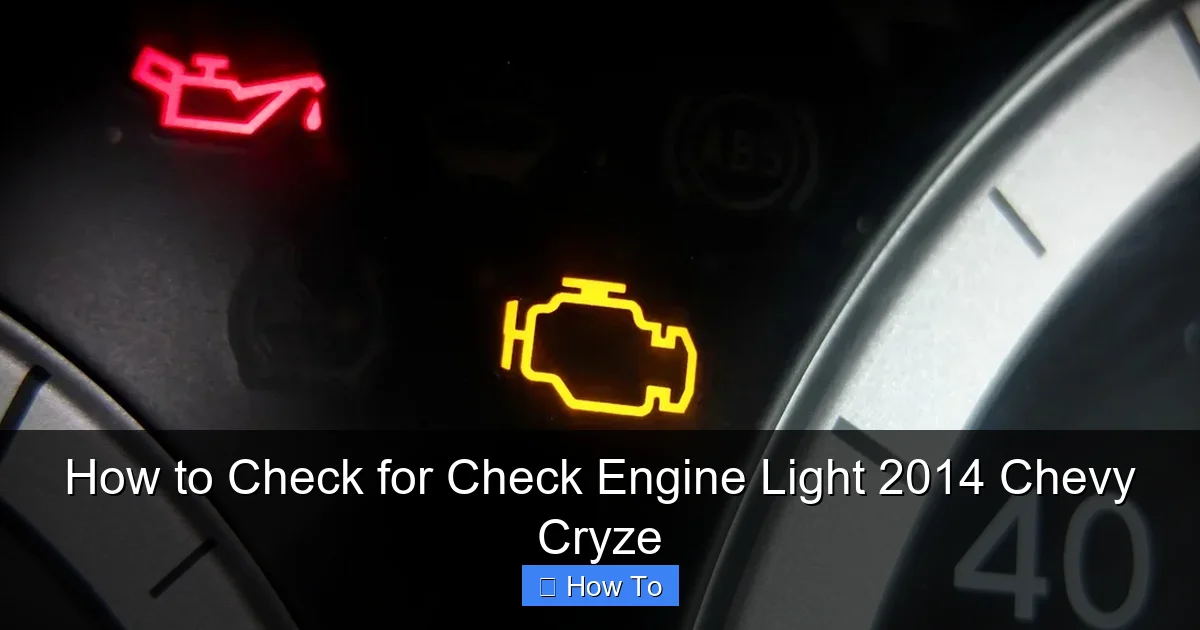 How to Check for Check Engine Light 2014 Chevy Cryze