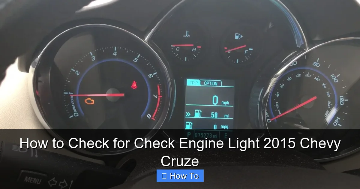 How to Check for Check Engine Light 2015 Chevy Cruze