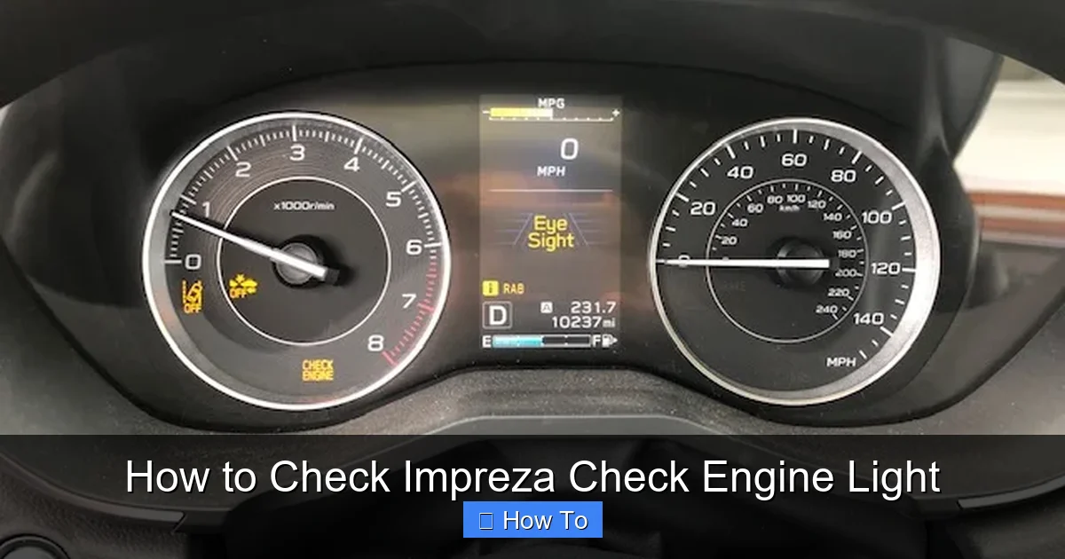 How to Check Impreza Check Engine Light