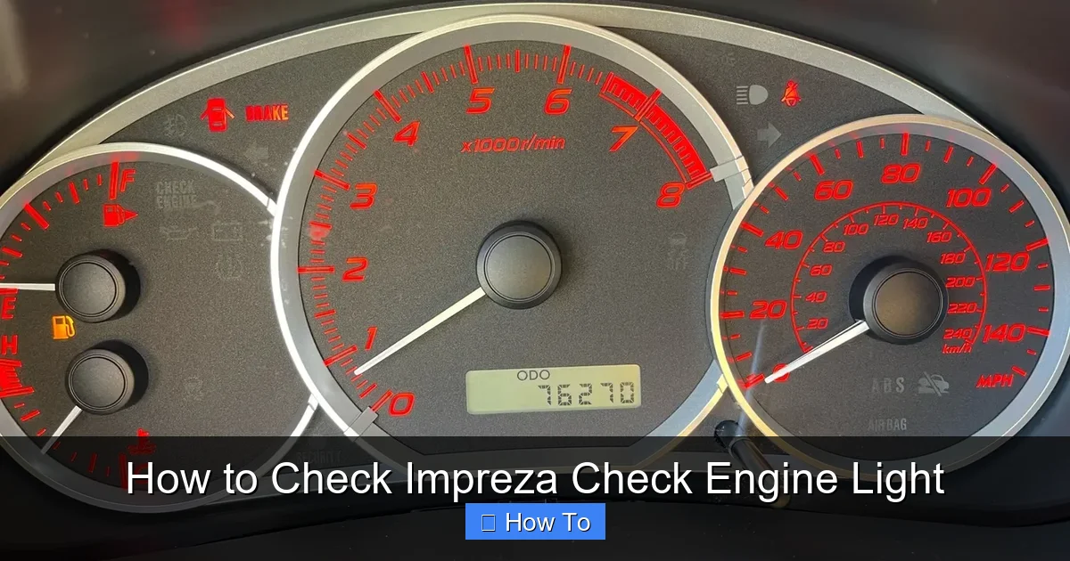 How to Check Impreza Check Engine Light