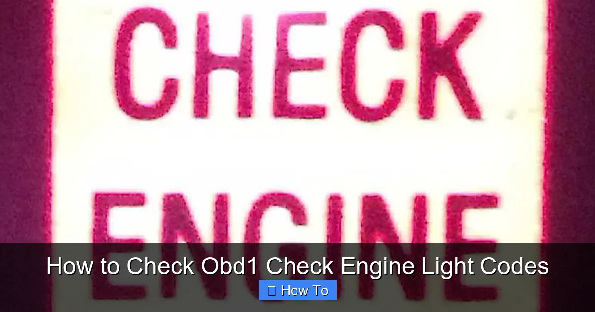 How to Check Obd1 Check Engine Light Codes