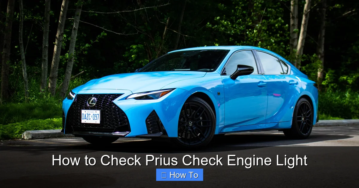 How to Check Prius Check Engine Light