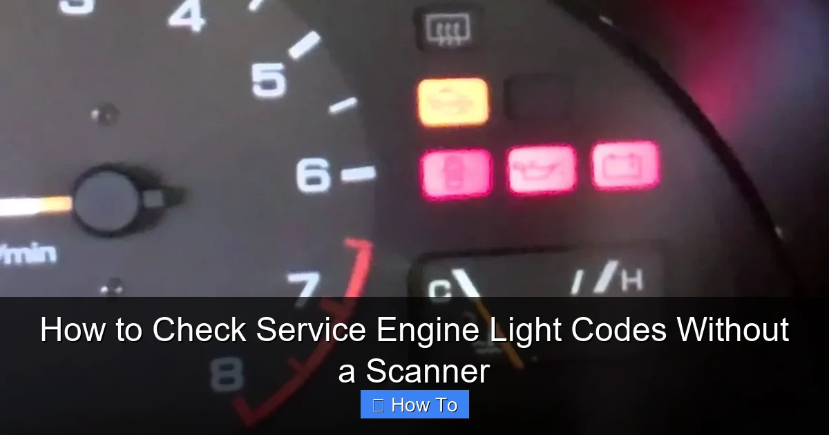 How to Check Service Engine Light Codes Without a Scanner