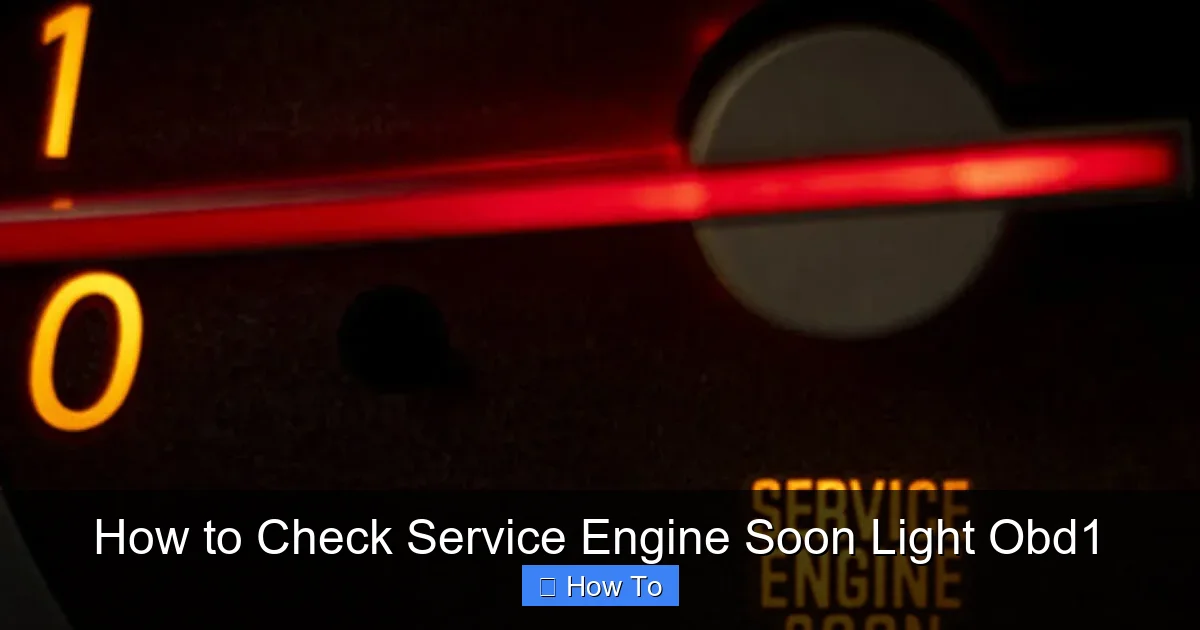 How to Check Service Engine Soon Light Obd1