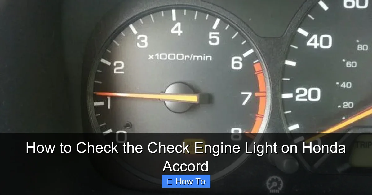 How to Check the Check Engine Light on Honda Accord