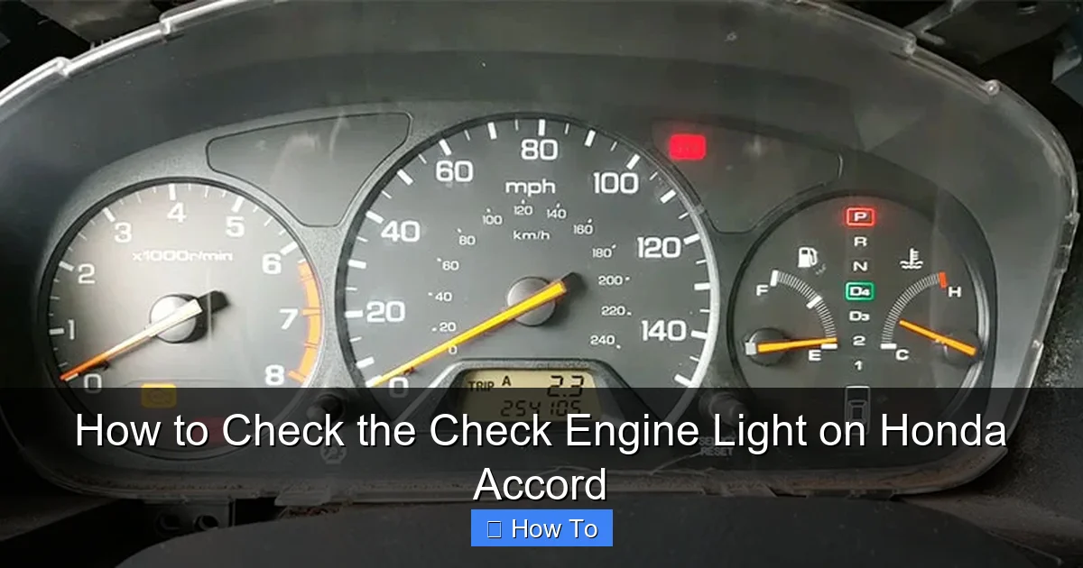 How to Check the Check Engine Light on Honda Accord