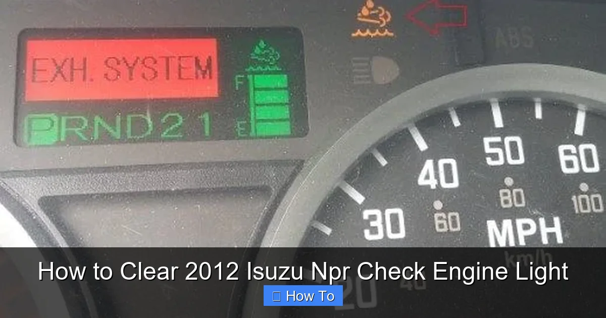 How to Clear 2012 Isuzu Npr Check Engine Light