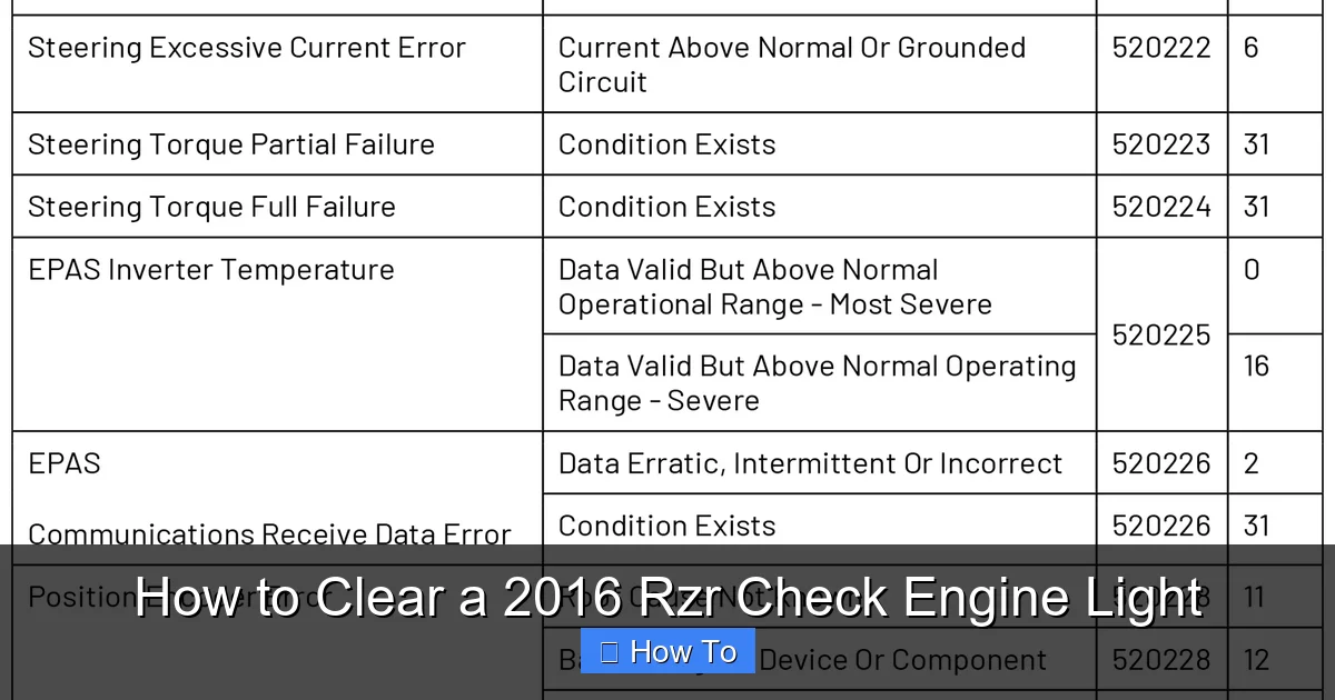 How to Clear a 2016 Rzr Check Engine Light