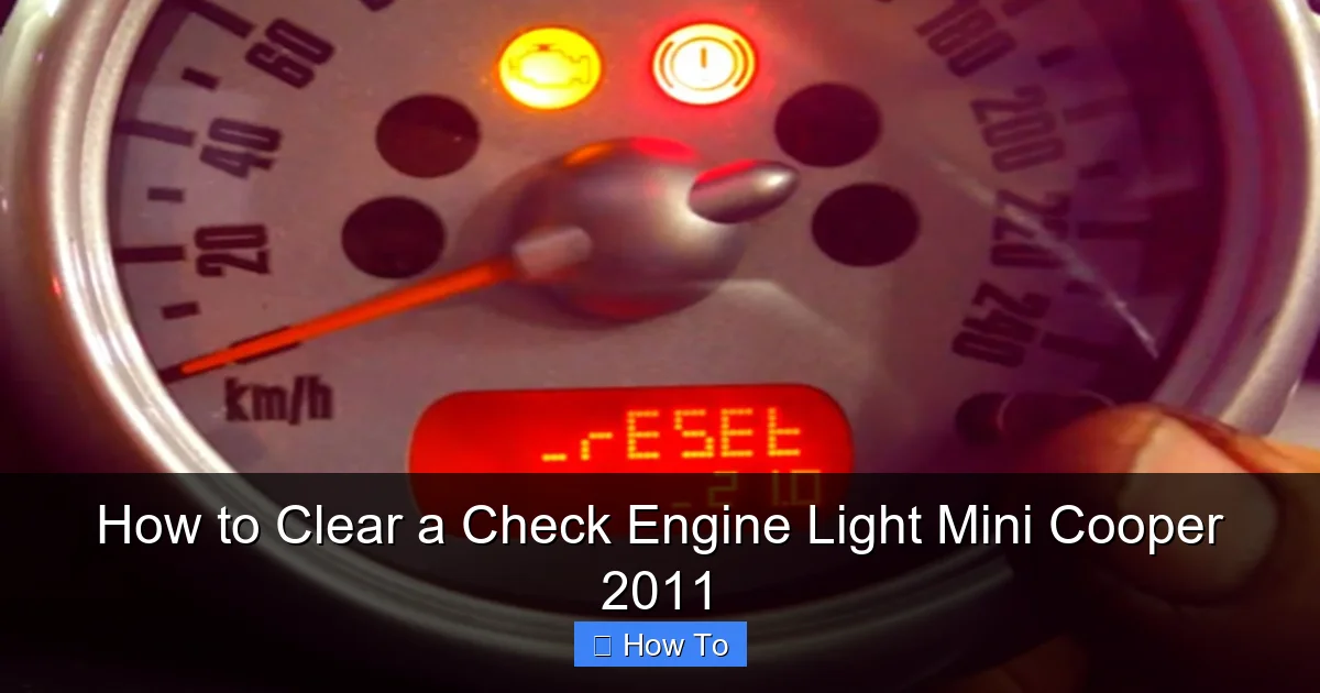 How to Clear a Check Engine Light Mini Cooper 2011