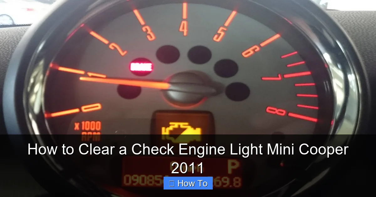How to Clear a Check Engine Light Mini Cooper 2011