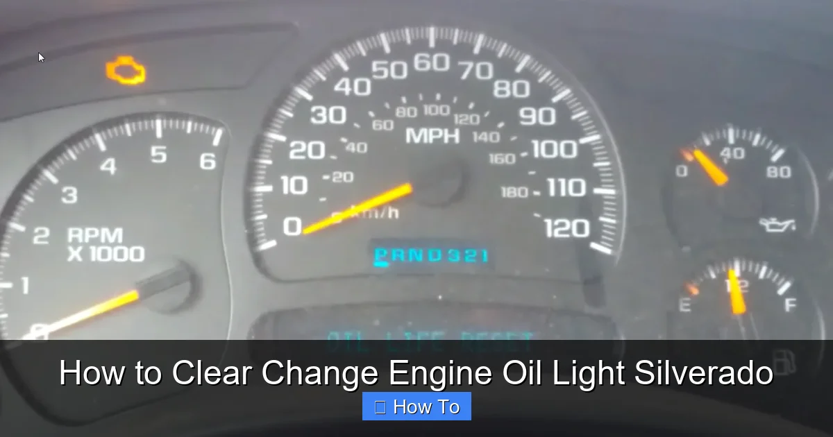 How to Clear Change Engine Oil Light Silverado