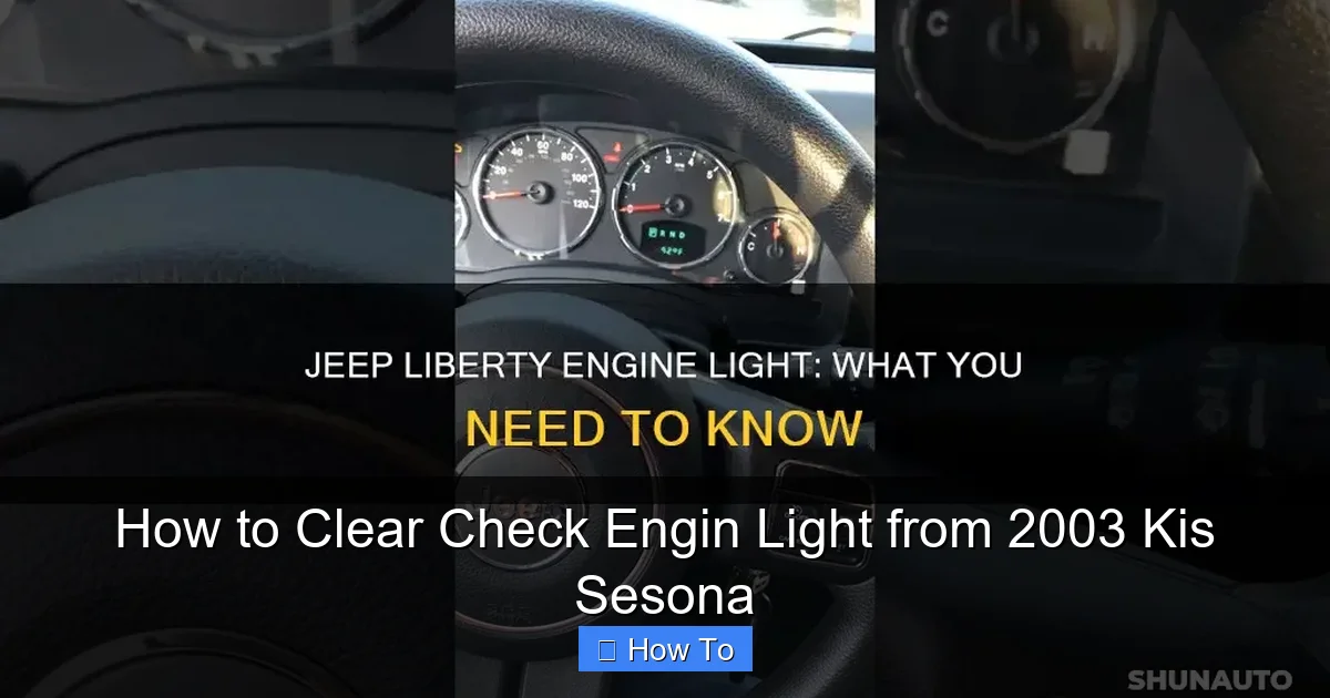 How to Clear Check Engin Light from 2003 Kis Sesona