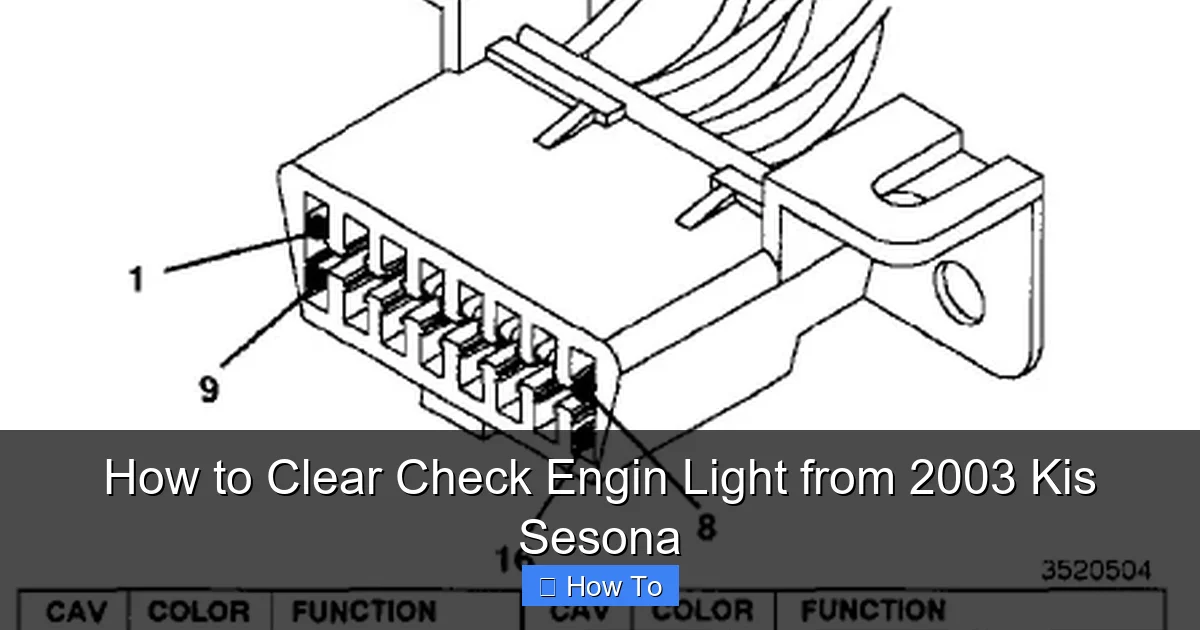 How to Clear Check Engin Light from 2003 Kis Sesona