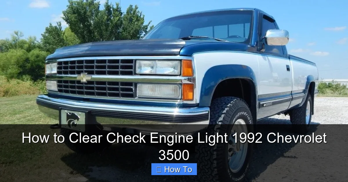 How to Clear Check Engine Light 1992 Chevrolet 3500
