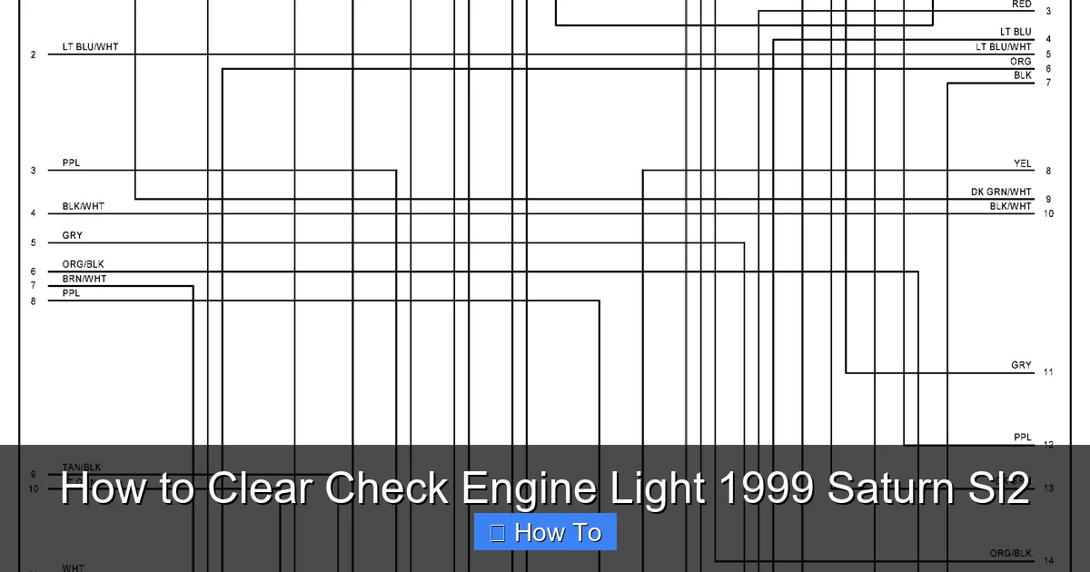 How to Clear Check Engine Light 1999 Saturn Sl2