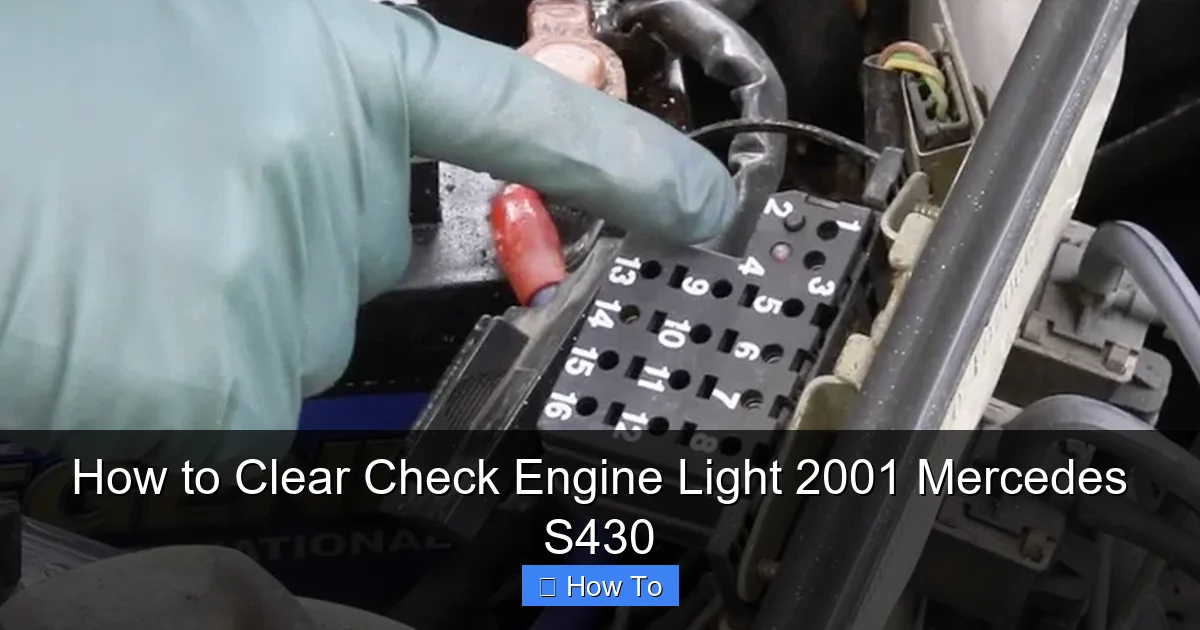 How to Clear Check Engine Light 2001 Mercedes S430
