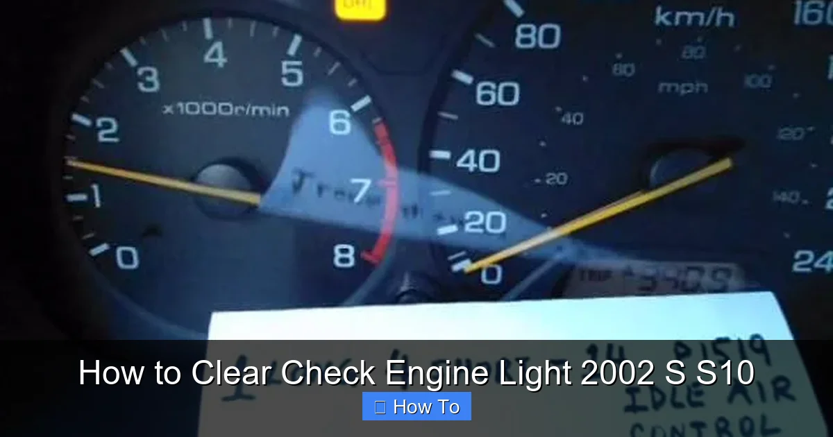 How to Clear Check Engine Light 2002 S S10