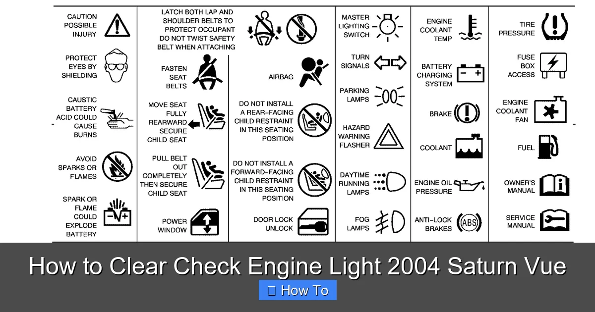 How to Clear Check Engine Light 2004 Saturn Vue