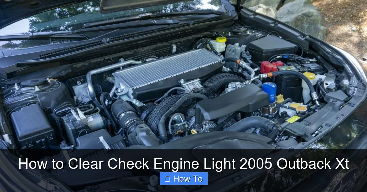 How to Clear Check Engine Light 2005 Outback Xt