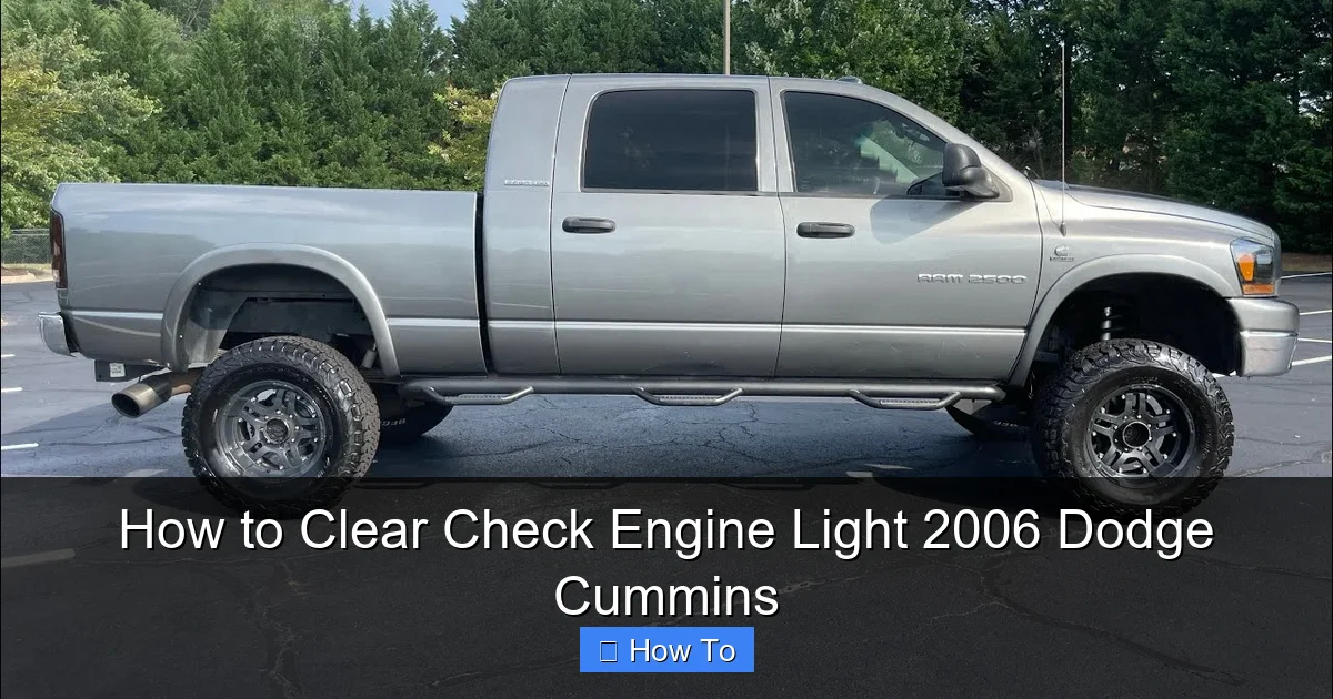 How to Clear Check Engine Light 2006 Dodge Cummins