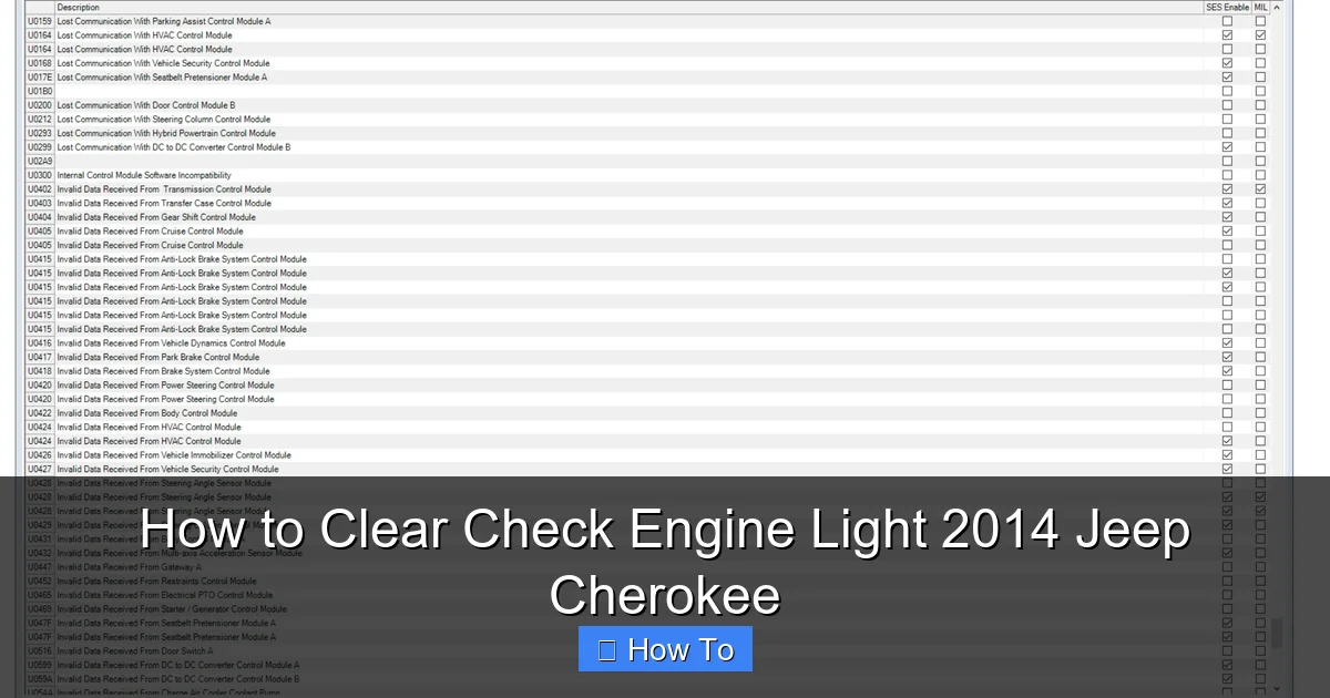 How to Clear Check Engine Light 2014 Jeep Cherokee