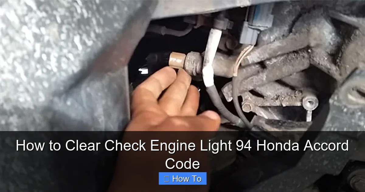 How to Clear Check Engine Light 94 Honda Accord Code