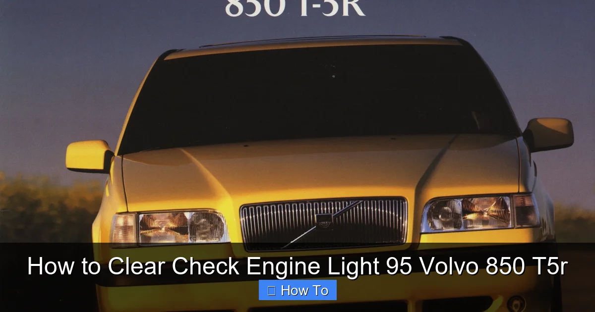 How to Clear Check Engine Light 95 Volvo 850 T5r