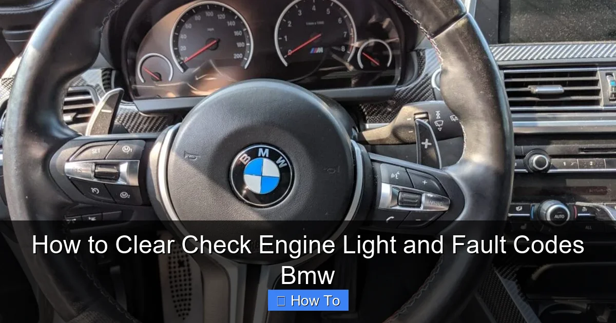 How to Clear Check Engine Light and Fault Codes Bmw