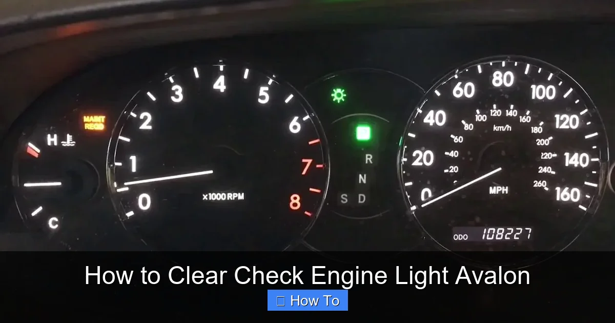 How to Clear Check Engine Light Avalon