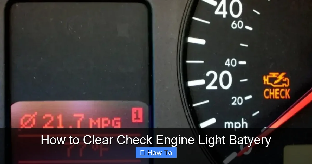 How to Clear Check Engine Light Batyery