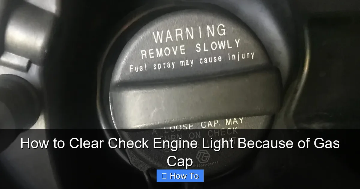 How to Clear Check Engine Light Because of Gas Cap
