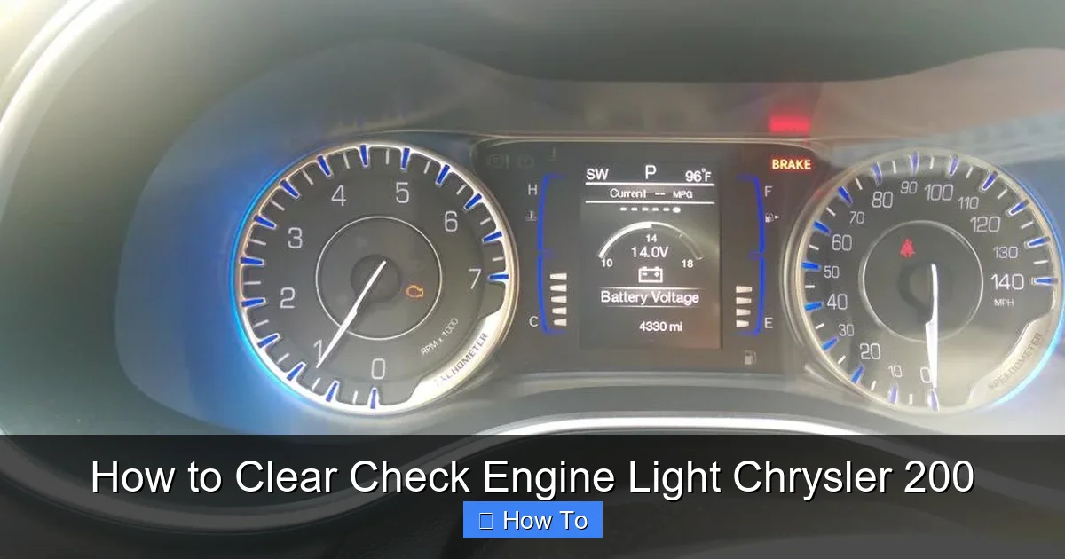 How to Clear Check Engine Light Chrysler 200