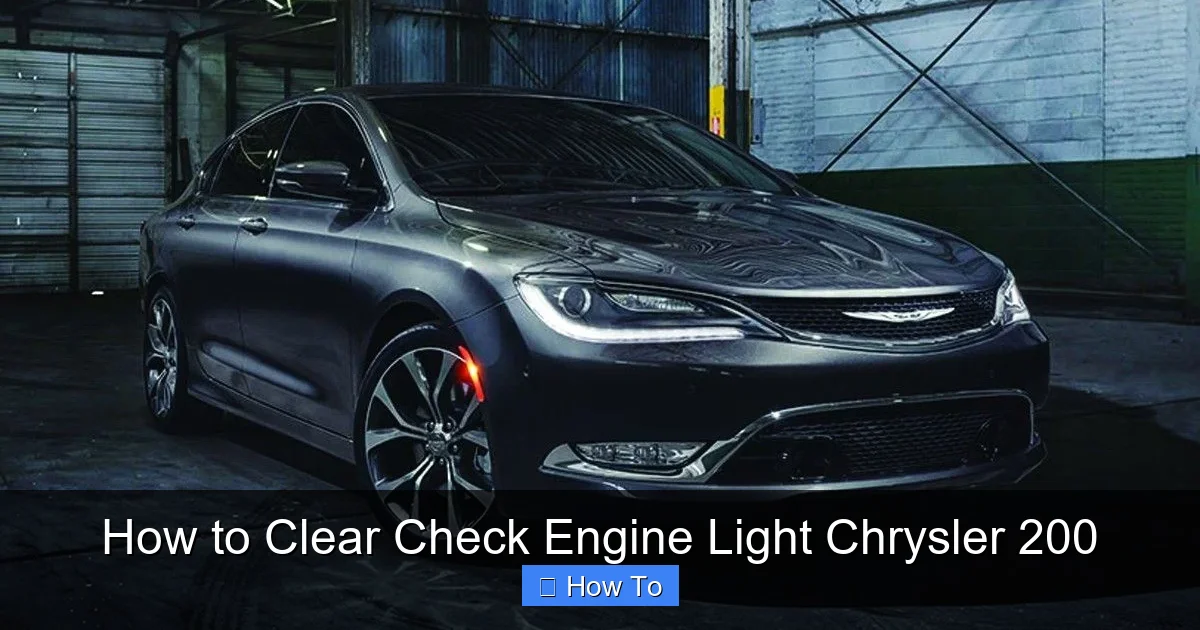 How to Clear Check Engine Light Chrysler 200