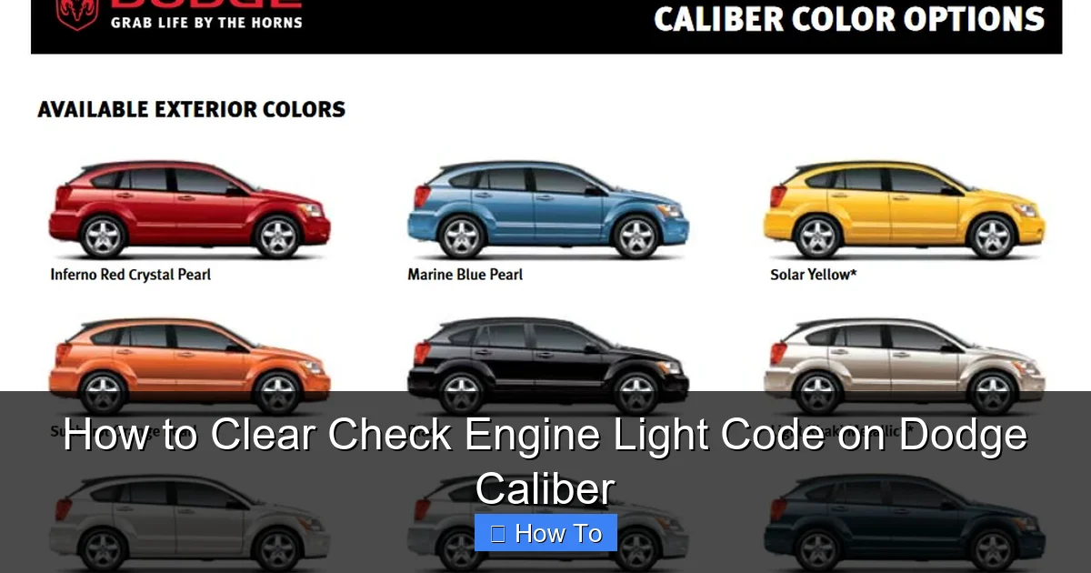 How to Clear Check Engine Light Code on Dodge Caliber