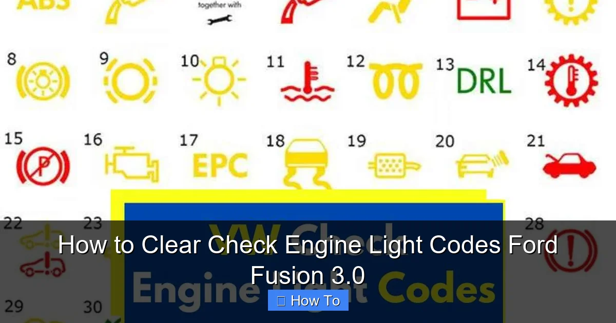 How to Clear Check Engine Light Codes Ford Fusion 3.0