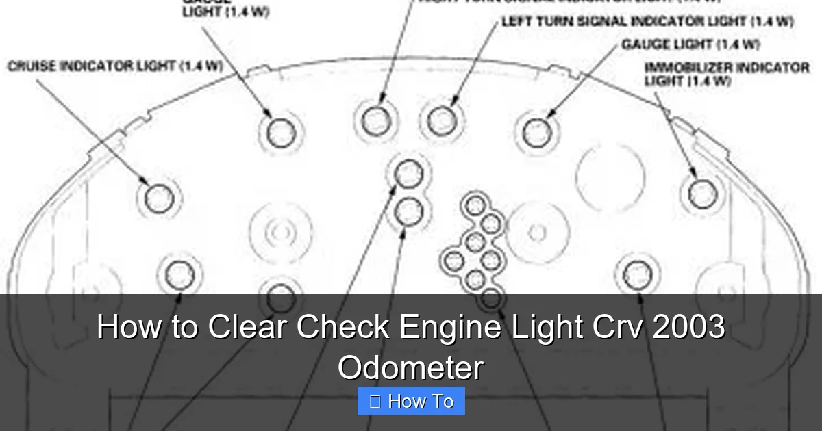 How to Clear Check Engine Light Crv 2003 Odometer
