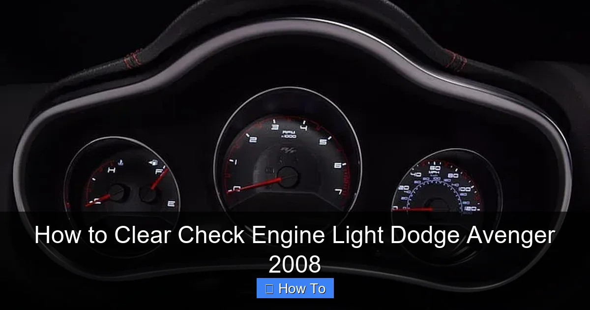 How to Clear Check Engine Light Dodge Avenger 2008