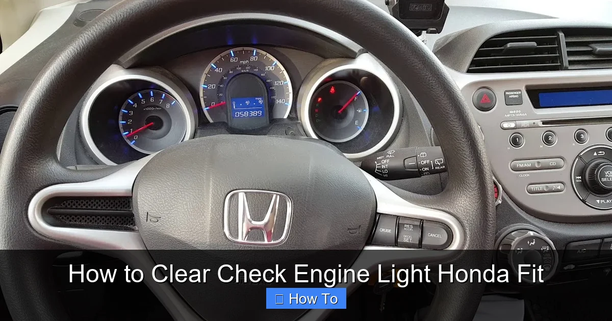 How to Clear Check Engine Light Honda Fit