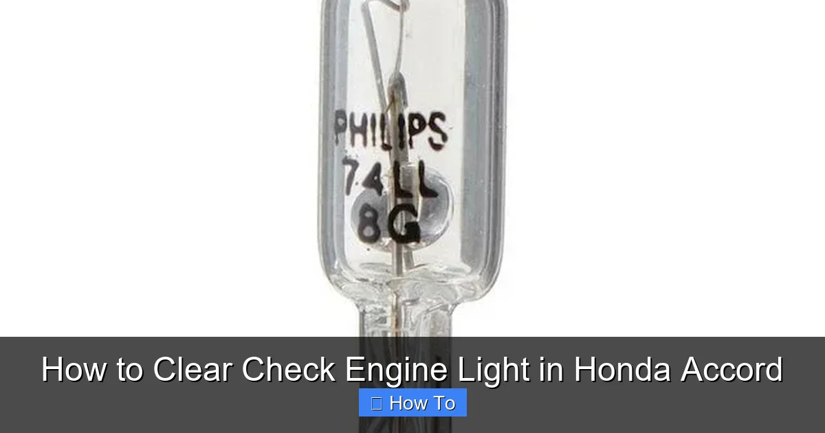 How to Clear Check Engine Light in Honda Accord