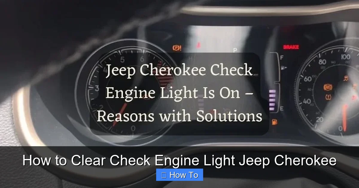 How to Clear Check Engine Light Jeep Cherokee