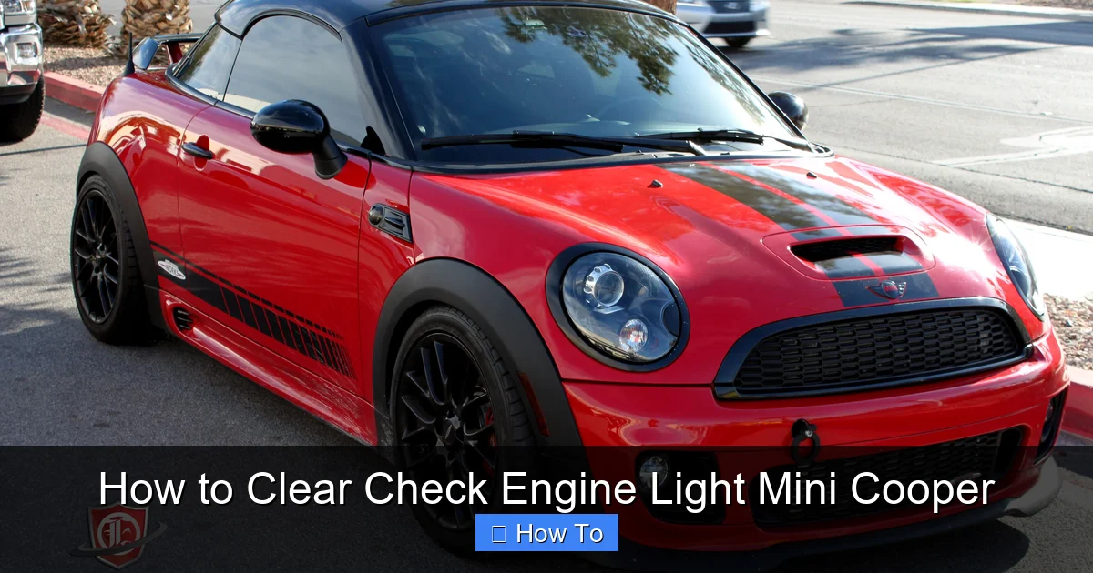 How to Clear Check Engine Light Mini Cooper