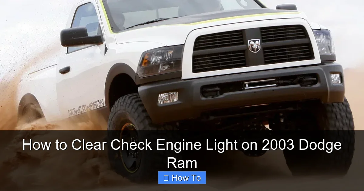 How to Clear Check Engine Light on 2003 Dodge Ram