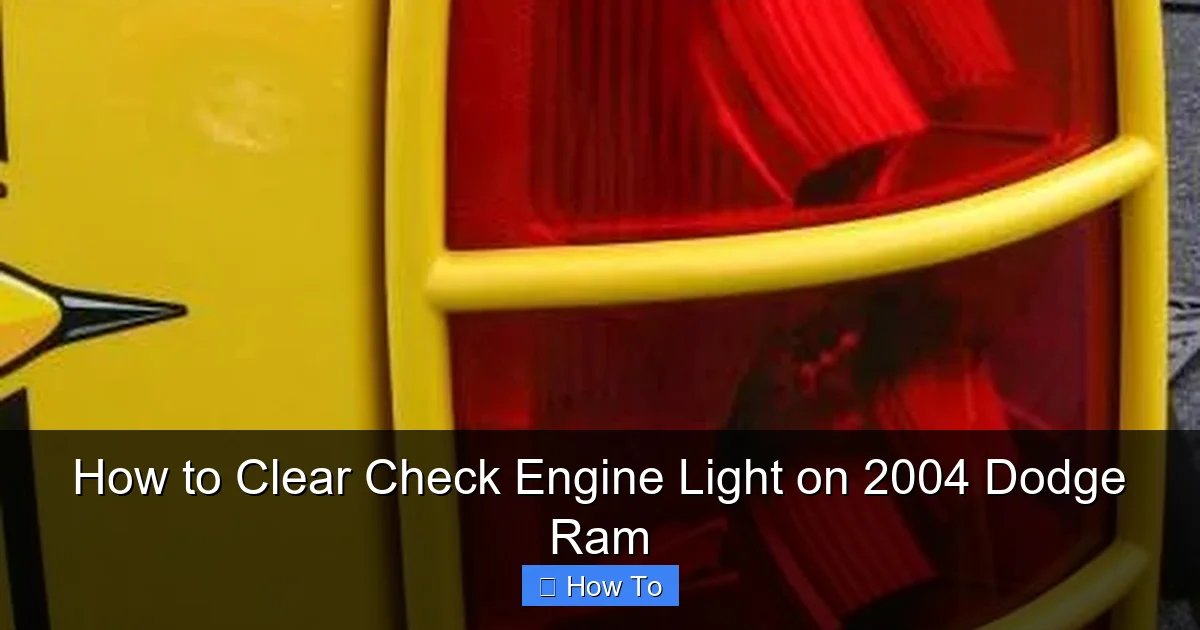 How to Clear Check Engine Light on 2004 Dodge Ram