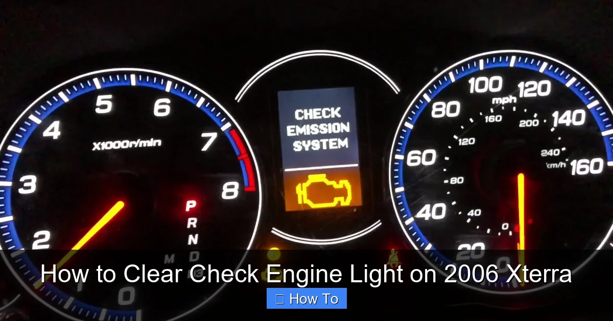 How to Clear Check Engine Light on 2006 Xterra