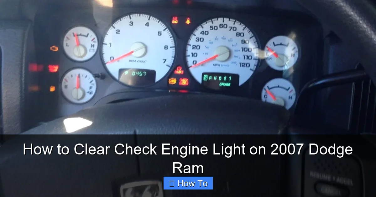 How to Clear Check Engine Light on 2007 Dodge Ram