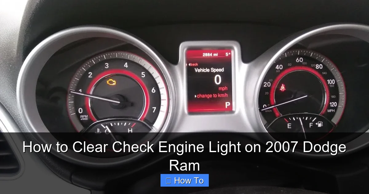 How to Clear Check Engine Light on 2007 Dodge Ram