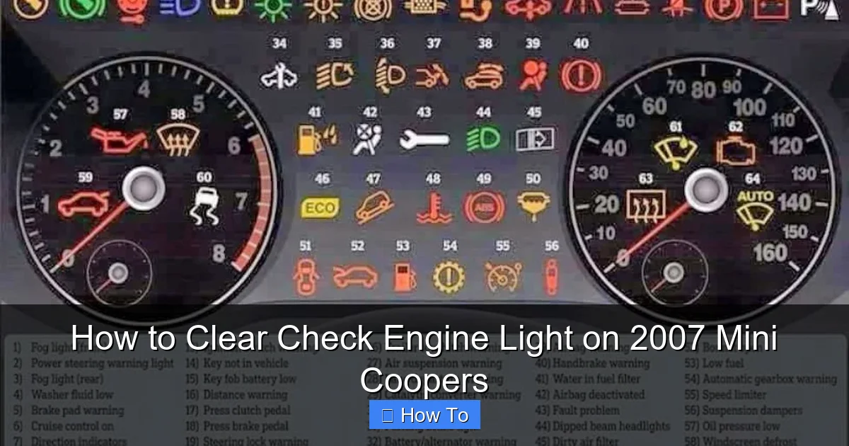 How to Clear Check Engine Light on 2007 Mini Coopers