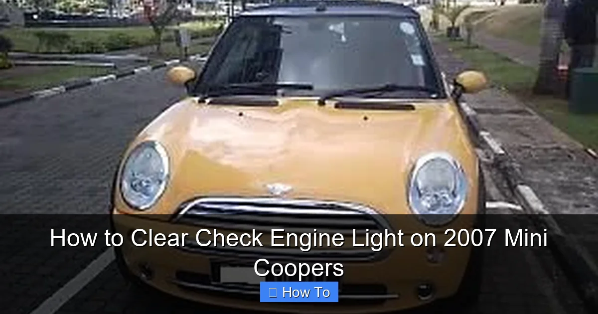 How to Clear Check Engine Light on 2007 Mini Coopers